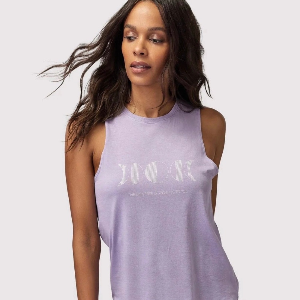 EUC [Spiritual Gangster] Purple Moon Phases Sleeveless Universe Tank Top | XS